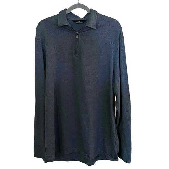 Hart Schaffner Marx Size XL 1/4 Zip Pullover Polo Shirt Blue - Picture 1 of 5